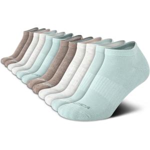 Nautica Womens Low Cut Socks – 12 Pack Moisture Wicking Cushioned Athletic No Show Socks for Women(Green Assorted)