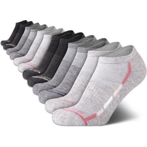Nautica Womens Low Cut Socks – 12 Pack Moisture Wicking Cushioned Athletic No Show Socks for Women(Grey Assorted)