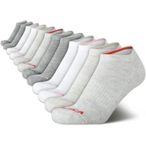 Nautica Womens Low Cut Socks – 12 Pack Moisture Wicking Cushioned Athletic No Show Socks for Women(Oatmeal Heather Assorted)