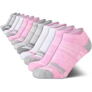 Nautica Womens Low Cut Socks – 12 Pack Moisture Wicking Cushioned Athletic No Show Socks for Women(Pink/White/Grey)
