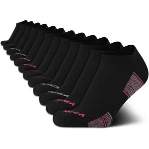 Nautica Womens Low Cut Socks – 12 Pack Moisture Wicking Cushioned Athletic No Show Socks for Women(Solid Black)