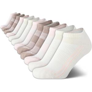 Nautica Womens Low Cut Socks – 12 Pack Moisture Wicking Cushioned Athletic No Show Socks for Women(Tan Assorted)