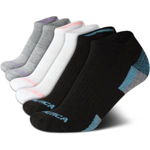 Nautica Womens Low Cut Socks – 6 Pack Breathable Cushioned Athletic Performance No Show Socks for Women (Sizes: 4-10)(Black Assortment)