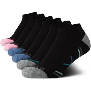 Nautica Womens Low Cut Socks – 6 Pack Breathable Cushioned Athletic Performance No Show Socks for Women (Sizes: 4-10)(Black Multi)