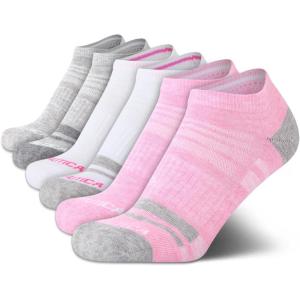 Nautica Womens Low Cut Socks – 6 Pack Breathable Cushioned Athletic Performance No Show Socks for Women (Sizes: 4-10)(Pink/White/Grey)