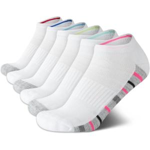 Nautica Womens Low Cut Socks – 6 Pack Breathable Cushioned Athletic Performance No Show Socks for Women (Sizes: 4-10)(White/Grey Multi)