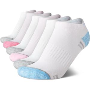 Nautica Womens Low Cut Socks – 6 Pack Breathable Cushioned Athletic Performance No Show Socks for Women (Sizes: 4-10)(White/Pink)