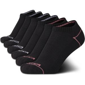 Nautica Womens No Show Socks – 6 Pack Breathable Cushioned Athletic Performance Low Cut Socks for Women (Sizes: 4-10)(Black Logo)