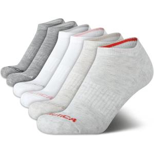 Nautica Womens No Show Socks – 6 Pack Breathable Cushioned Athletic Performance Low Cut Socks for Women (Sizes: 4-10)(Oatmeal Heather Assorted)