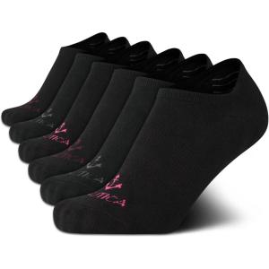 Nautica Women’s No Show Stretchy Sport Liner Socks with Non Slip Grip (6 Pack)(Black)