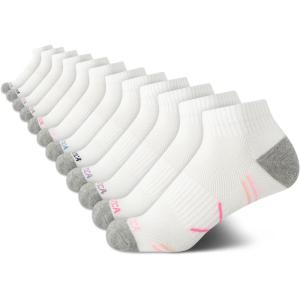 Nautica Women’s Quarter Cut Moisture Control Athletic Socks with Cushioned Comfort (12 Pack)(Classic White)