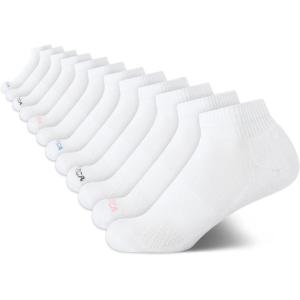 Nautica Women’s Quarter Cut Moisture Control Athletic Socks with Cushioned Comfort (12 Pack)(Pure White)