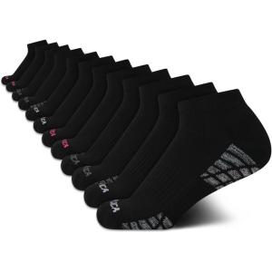 Nautica Women’s Quarter Cut Moisture Control Athletic Socks with Cushioned Comfort (12 Pack)(Solid Black)