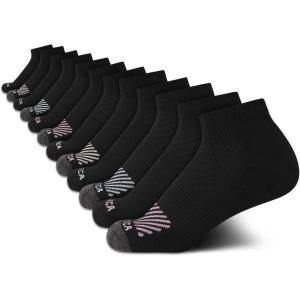 Nautica Womens Quarter Socks – 12 Pack Moisture Control Cushioned Athletic Socks for Women for Sport & Gym Wear (Size: 4-10)(Black Logo)