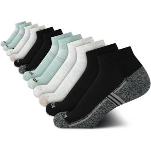Nautica Womens Quarter Socks – 12 Pack Moisture Control Cushioned Athletic Socks for Women for Sport & Gym Wear (Size: 4-10)(Black/Oatmeal/Green)