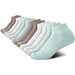 Nautica Womens Quarter Socks – 12 Pack Moisture Control Cushioned Athletic Socks for Women for Sport & Gym Wear (Size: 4-10)(Green Assorted)