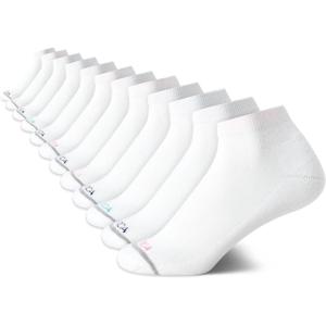 Nautica Womens Quarter Socks – 12 Pack Moisture Control Cushioned Athletic Socks for Women for Sport & Gym Wear (Size: 4-10)(White)