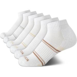 Nautica Womens Quarter Socks – 6 Pack Breathable Cushioned Athletic Performance Ankle Socks for Women (Sizes: 4-10)(Chalk White)