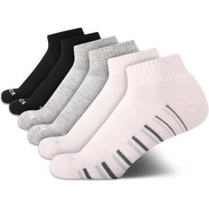 Nautica Womens Quarter Socks – 6 Pack Breathable Cushioned Athletic Performance Ankle Socks for Women (Sizes: 4-10)(Light Pink Black)