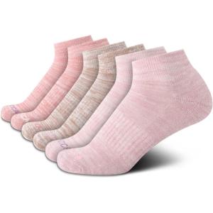 Nautica Womens Quarter Socks – 6 Pack Breathable Cushioned Athletic Performance Ankle Socks for Women (Sizes: 4-10)(Mauve Assorted)