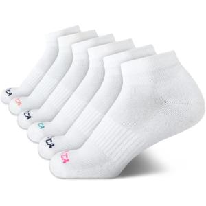 Nautica Womens Quarter Socks – 6 Pack Breathable Cushioned Athletic Performance Ankle Socks for Women (Sizes: 4-10)(Solid White)