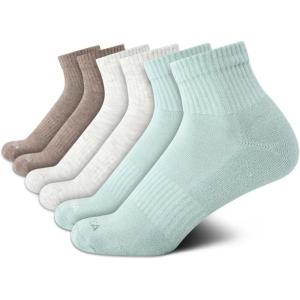 Nautica Womens Quarter Socks – 6 Pack Cushioned Moisture Wicking Athletic Socks for Women for Gym, Running, Sports (4-10)(Green Assorted)