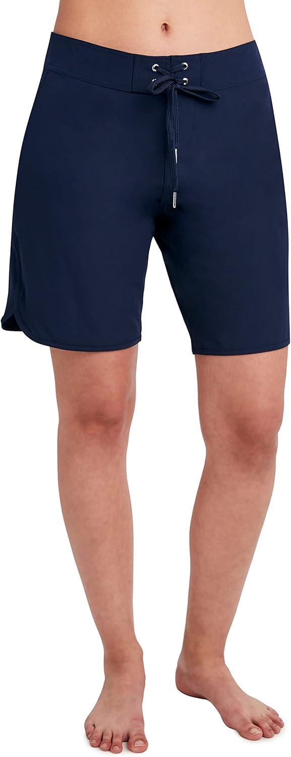imageNautica Womens Board Shorts 9 Inseam Quick Dry Swim Shorts Swimsuit Bottom Bikini Cover Up BeachwearDeep Sea