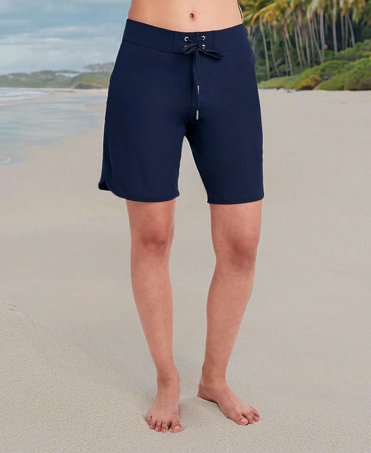 imageNautica Womens Board Shorts 9 Inseam Quick Dry Swim Shorts Swimsuit Bottom Bikini Cover Up BeachwearDeep Sea