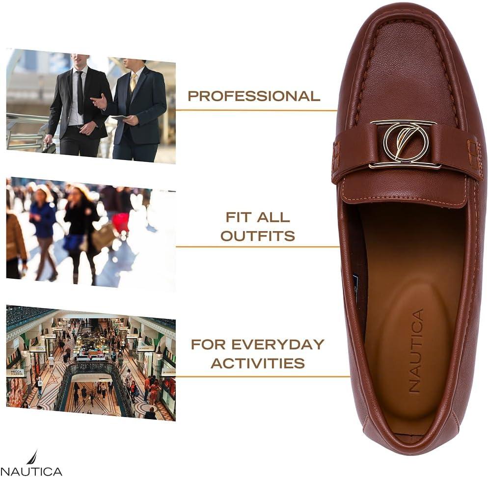 imageNautica Woman Flat Loafers Designer Vegan Leather Penny Shoes Slip On Soft Durable and Flexible Luxury Resistant Feel Lightweight amp Comfortable Memory Foam Everyday MoccasinsTannelms