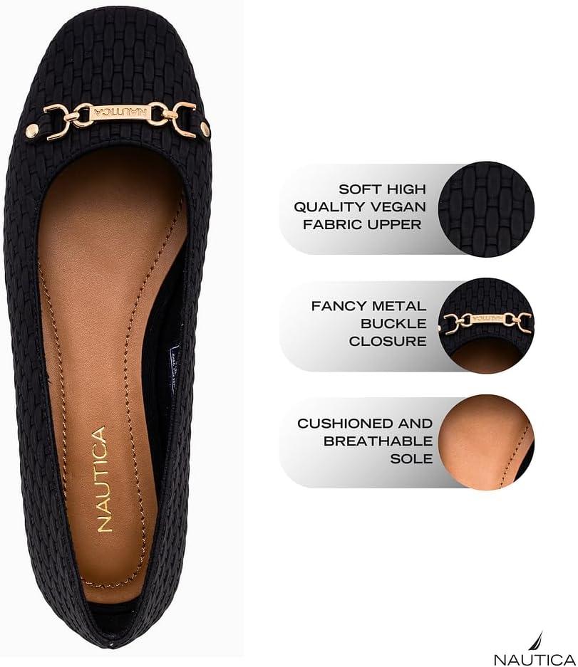imageNautica Woman Flat Loafers Luxury Designer Penny Shoes Slip On Ballet Comfortable Everyday Moccasins for Work Office OutdoorBlack Montoya