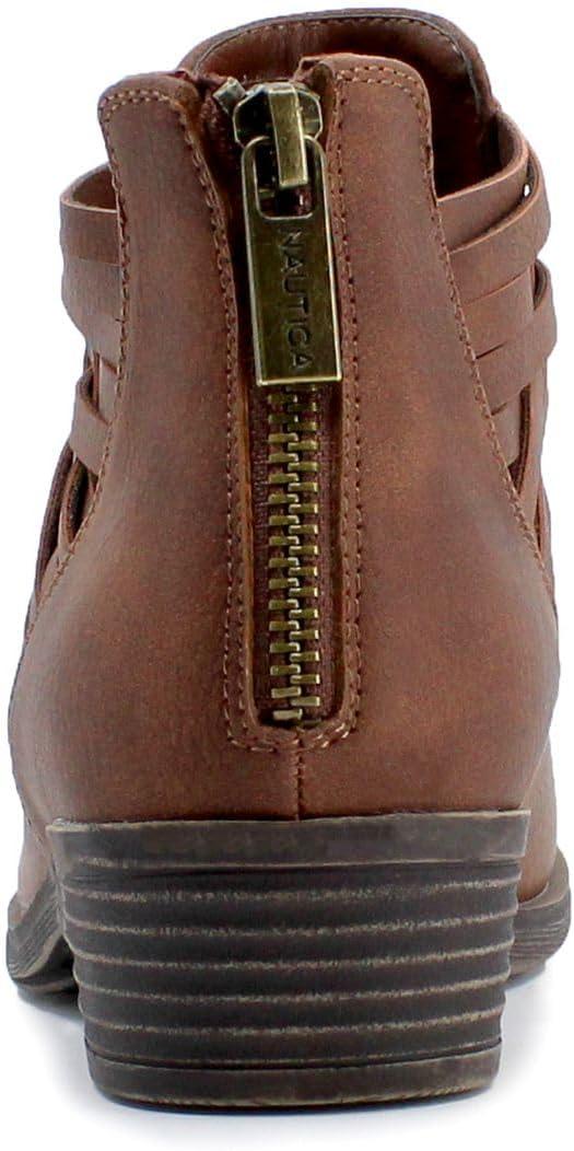 imageNautica Womens Ankle Boot with Side Zipper Stylish Dress Boot for Women Featuring a Low Heel Chic Design and Versatile Sizing The Perfect Ankle Bootie for Dressy and Casual Occasions AlaraCognacbraid