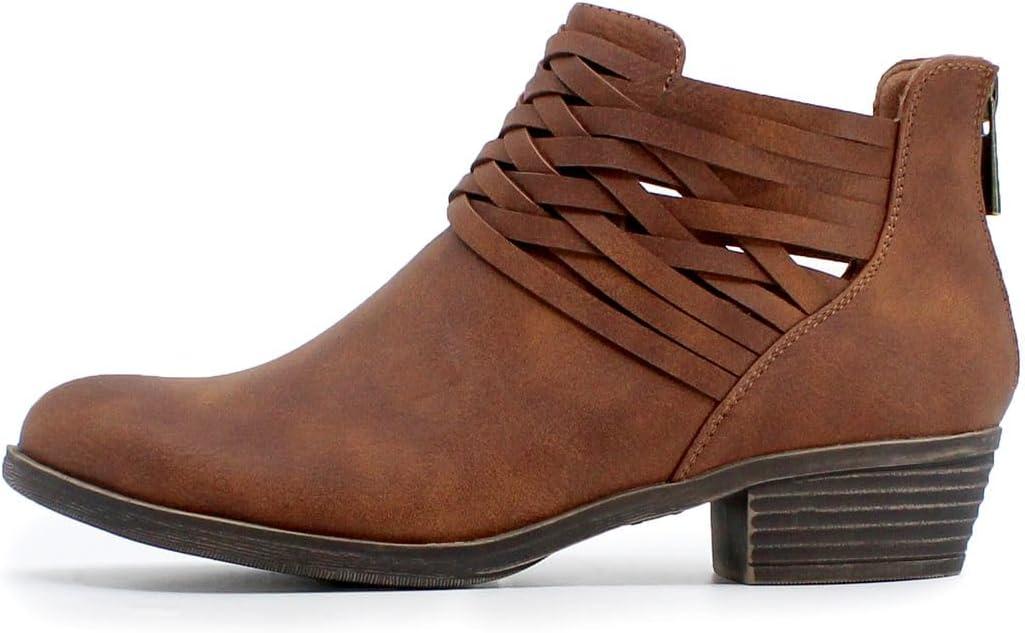 imageNautica Womens Ankle Boot with Side Zipper Stylish Dress Boot for Women Featuring a Low Heel Chic Design and Versatile Sizing The Perfect Ankle Bootie for Dressy and Casual Occasions AlaraCognacbraid