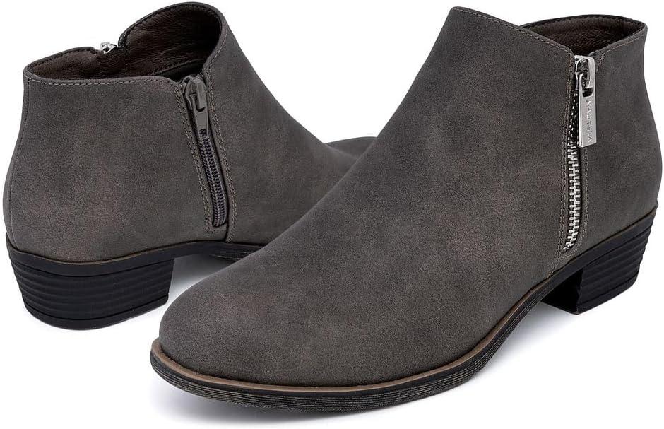 imageNautica Womens Ankle Boot with Side Zipper Stylish Dress Boot for Women Featuring a Low Heel Chic Design and Versatile Sizing The Perfect Ankle Bootie for Dressy and Casual Occasions AlaraGrey