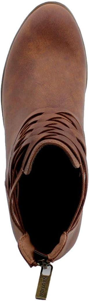 imageNautica Womens Ankle Boot with Side Zipper Stylish Dress Boot for Women Featuring a Low Heel Chic Design and Versatile Sizing The Perfect Ankle Bootie for Dressy and Casual Occasions AlaraCognacbraid