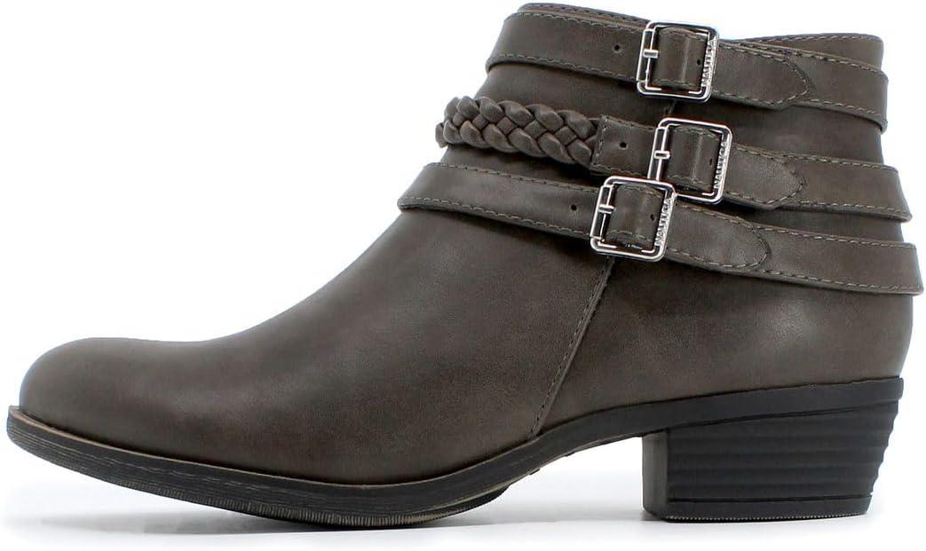 imageNautica Womens Ankle Boot with Side Zipper Stylish Dress Boot for Women Featuring a Low Heel Chic Design and Versatile Sizing The Perfect Ankle Bootie for Dressy and Casual Occasions AlaraCharcoalstrap