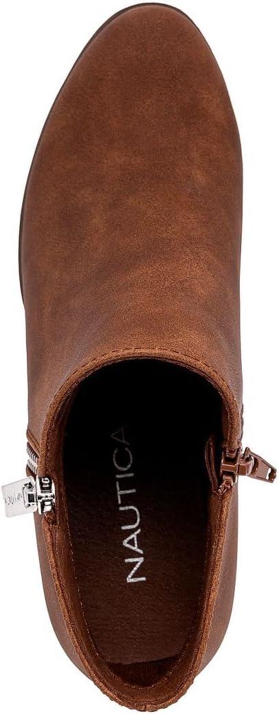 imageNautica Womens Ankle Boot with Side Zipper Stylish Dress Boot for Women Featuring a Low Heel Chic Design and Versatile Sizing The Perfect Ankle Bootie for Dressy and Casual Occasions AlaraBrown