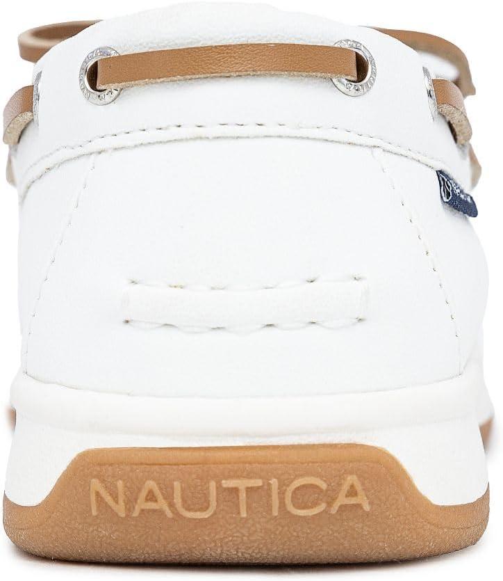 imageNautica Womens Casual Boat Shoes MocToe Loafers with Cushioned Insole Deck Fashion SneakerWhite