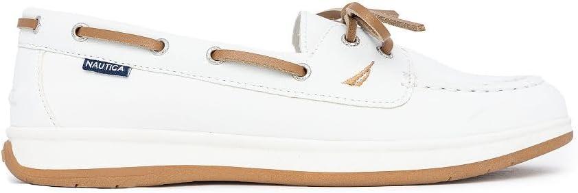 imageNautica Womens Casual Boat Shoes MocToe Loafers with Cushioned Insole Deck Fashion SneakerWhite