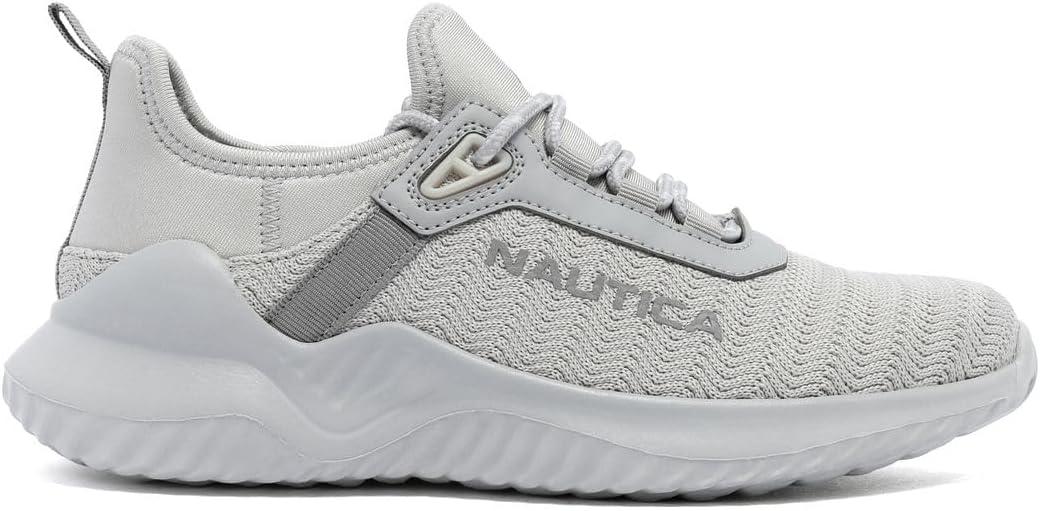 imageNautica Womens Casual Fashion Sneakers Comfortable Walking Shoes with Knit Upper and Cushioned SupportLight Greydanville