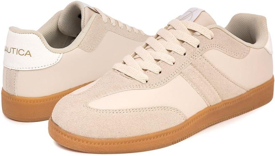 imageNautica Womens Fashion Sneaker Classic Casual Shoe with Soft Cushion Comfort and Durable Gum Bottom Outsole KeotaCreamkeota