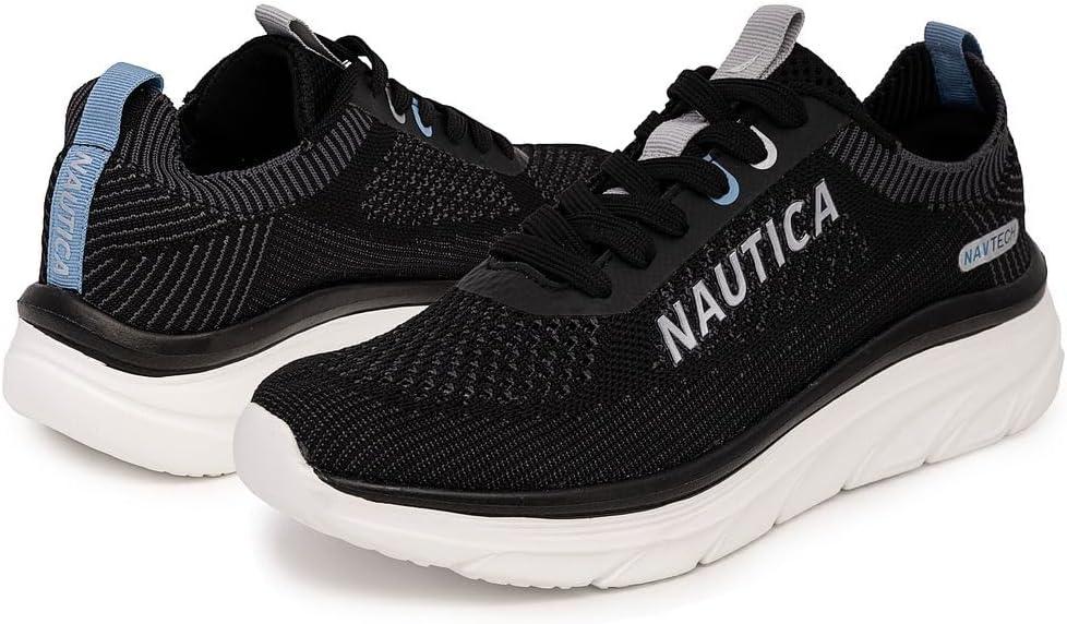imageNautica Womens Fashion Sneaker LaceUp Running Shoe Casual Max Cushioning Walking Tennis SneakerBlackvenera