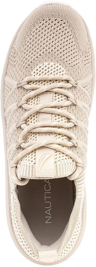 imageNautica Womens Fashion Sneaker LaceUp Running Shoe Casual Max Cushioning Walking Tennis SneakerKhakithemba
