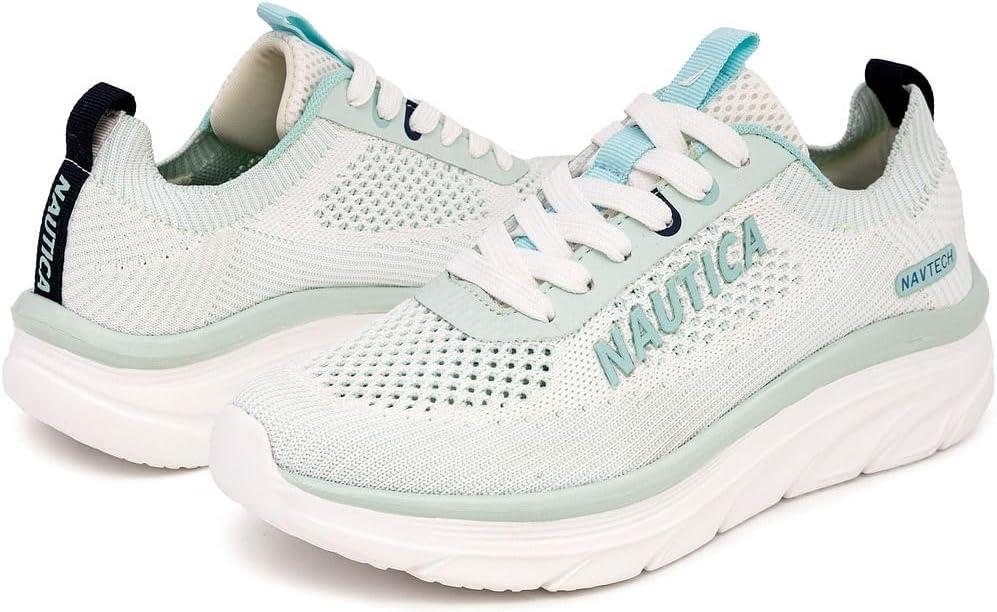 imageNautica Womens Fashion Sneaker LaceUp Running Shoe Casual Max Cushioning Walking Tennis SneakerLight Bluevenera