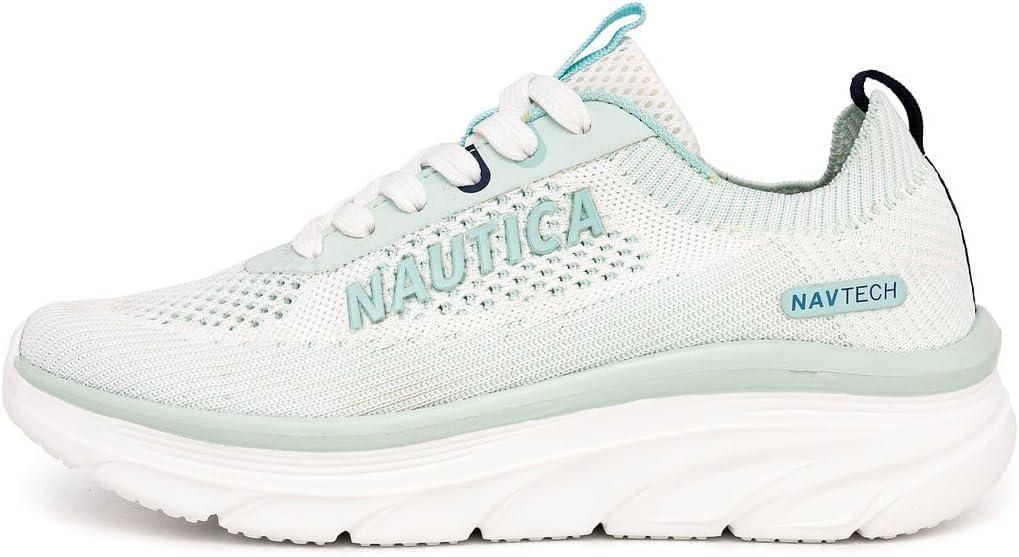 imageNautica Womens Fashion Sneaker LaceUp Running Shoe Casual Max Cushioning Walking Tennis SneakerLight Bluevenera
