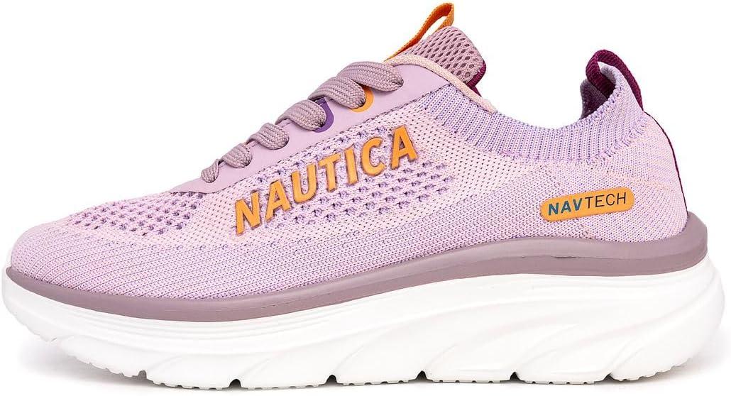 imageNautica Womens Fashion Sneaker LaceUp Running Shoe Casual Max Cushioning Walking Tennis SneakerLilac Funvenera