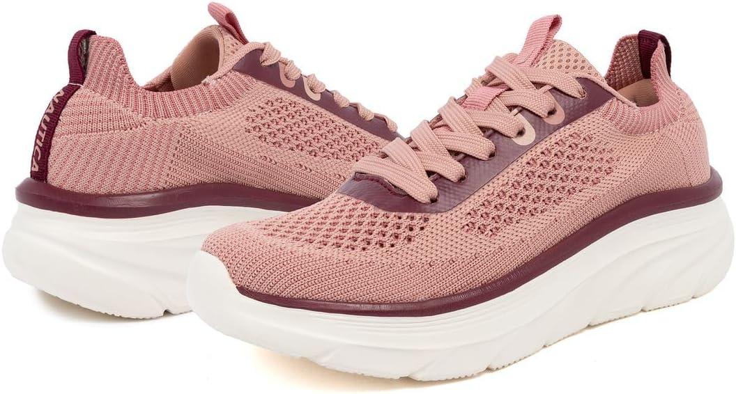 imageNautica Womens Fashion Sneaker LaceUp Running Shoe Casual Max Cushioning Walking Tennis SneakerMauve Burgundyvenera