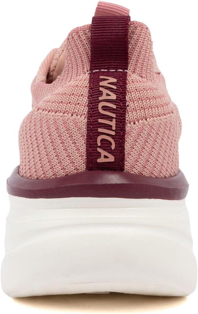 imageNautica Womens Fashion Sneaker LaceUp Running Shoe Casual Max Cushioning Walking Tennis SneakerMauve Burgundyvenera