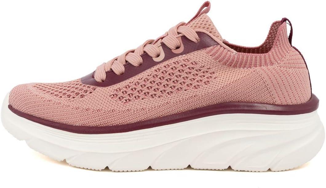 imageNautica Womens Fashion Sneaker LaceUp Running Shoe Casual Max Cushioning Walking Tennis SneakerMauve Burgundyvenera