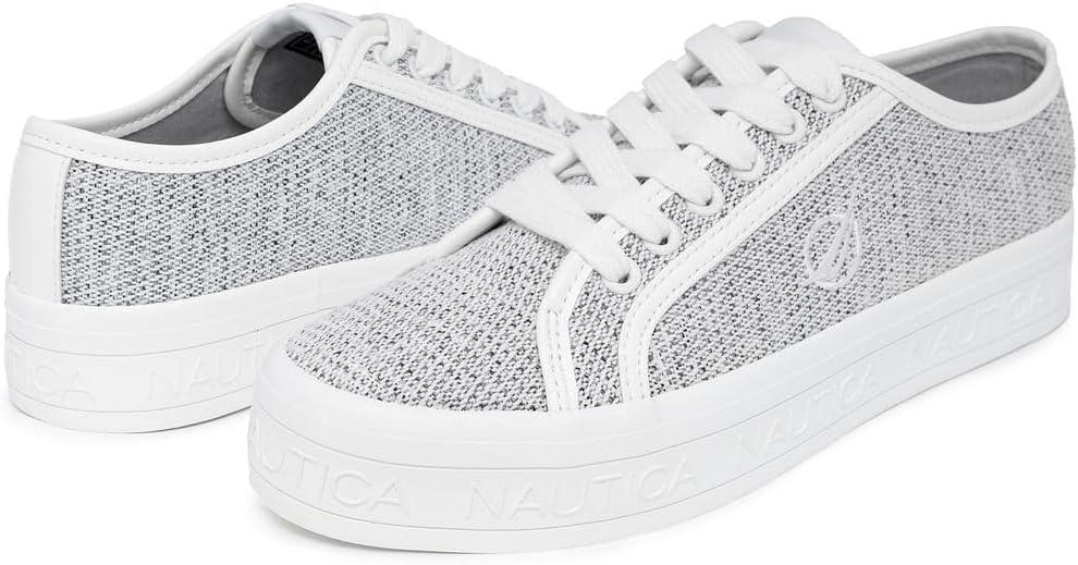 imageNautica Womens LaceUp Platform Fashion Sneakers LowTop Casual Walking amp Tennis Shoes PlatformGreylancelot