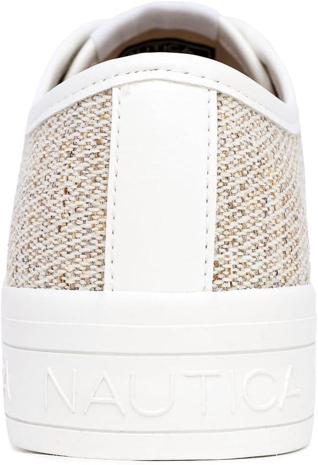 imageNautica Womens LaceUp Platform Fashion Sneakers LowTop Casual Walking amp Tennis Shoes PlatformLight Sand